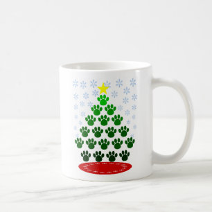 Paw Prints Christmas Tree Tasse