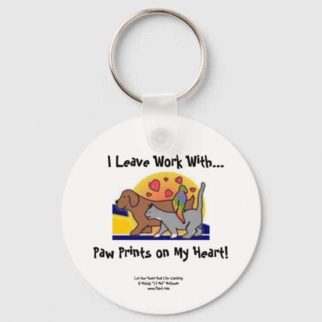 Paw Prints Colored Schlüsselanhänger (Vorderseite)