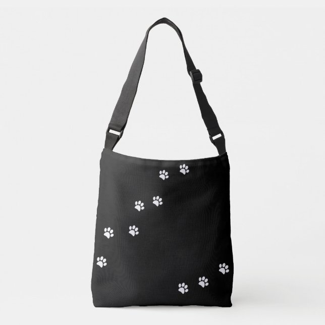 Paw Prints Crossbody Bag Tragetaschen Mit Langen Trägern (Vorderseite)