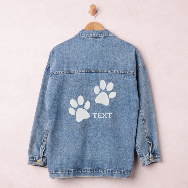 Paw Prints Design Denim Jacket Jeansjacke (Hangar)