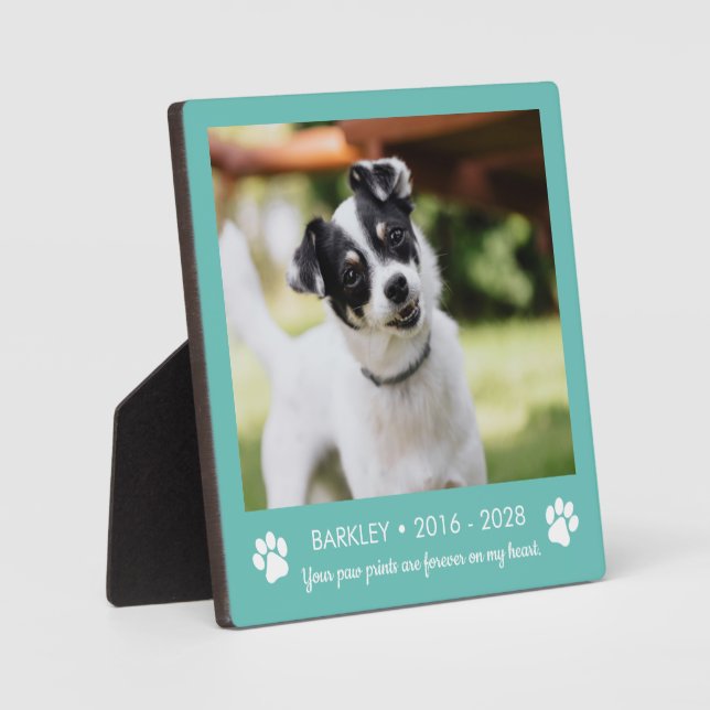 Paw Prints Dog Memorial Foto Fotoplatte (Vorderseite)