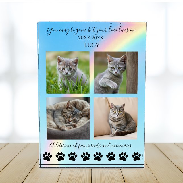 Paw Prints & Erinnerungen-Rainbow Cat Memorial- Fotoblock (Paw Prints & Memories-Rainbow Cat Memorial- Photo Block )