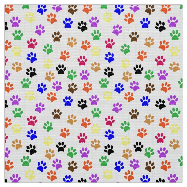 Paw Prints farbenfroh Stoff (Muster)