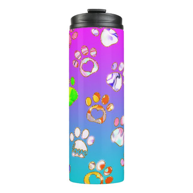 Paw Prints for Pet Lovers Thermosbecher (Vorderseite)