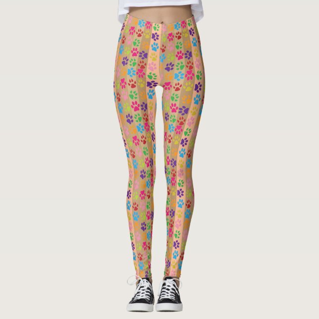 Paw Prints Frauen Leggings (Vorderseite)
