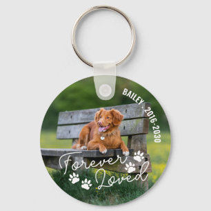 Paw Prints für immer geliebter Text Schlüsselanhänger