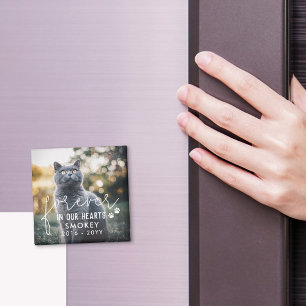 Paw Prints für immer in unserem Herz Cat Foto Magnet