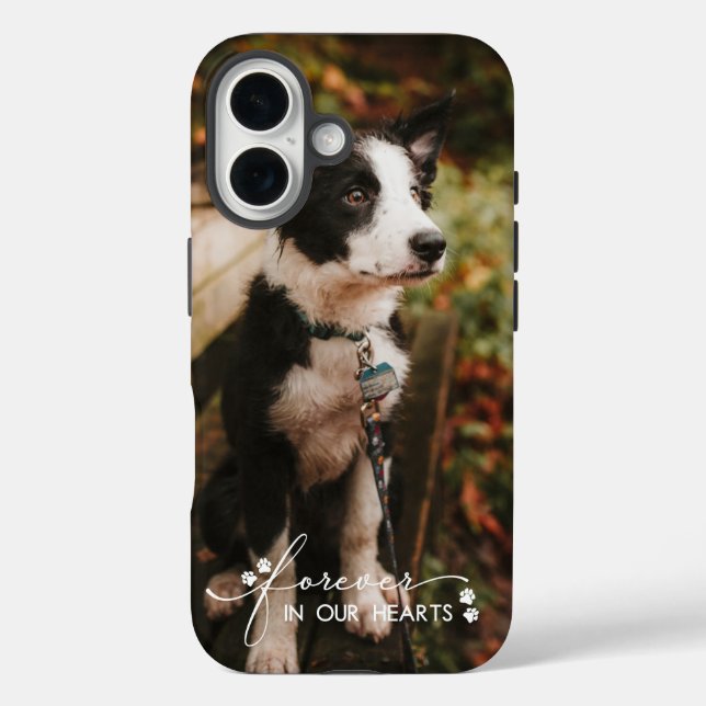 Paw Prints für immer in unserem Herz-Haustier-Foto Case-Mate iPhone Hülle (Rückseite)