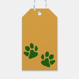 Paw Prints Green Geschenkanhänger