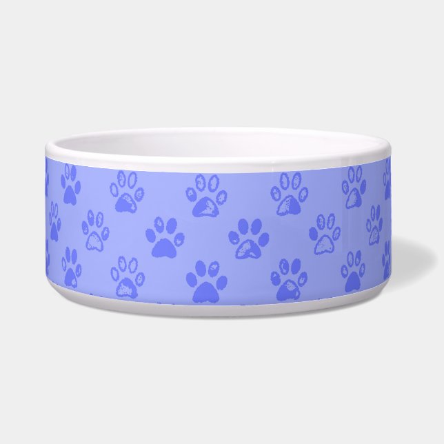 Paw Prints in Blau Napf (Vorderseite)