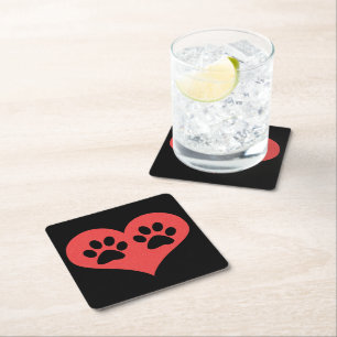 Paw Prints in meinem Herzen von Shirley Taylor Rechteckiger Pappuntersetzer