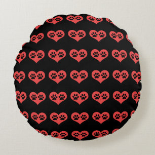 Paw Prints in meinem Herzen von Shirley Taylor Rundes Kissen
