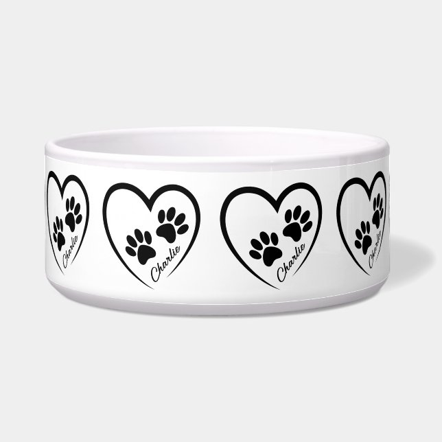 Paw Prints of Liebe Dog Bowl Napf (Vorderseite)