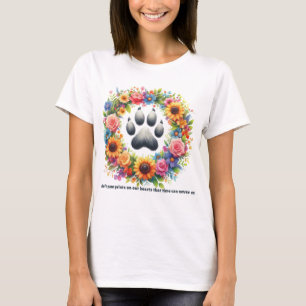 Paw Prints on My Heart - Memorial für Blumenkreide T-Shirt