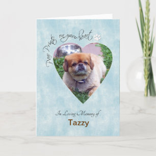 "Paw Prints on Your Heart" Dog custom photo Karte