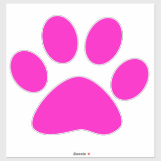 Paw Prints Pattern Hot Pink Custom Cute  Aufkleber