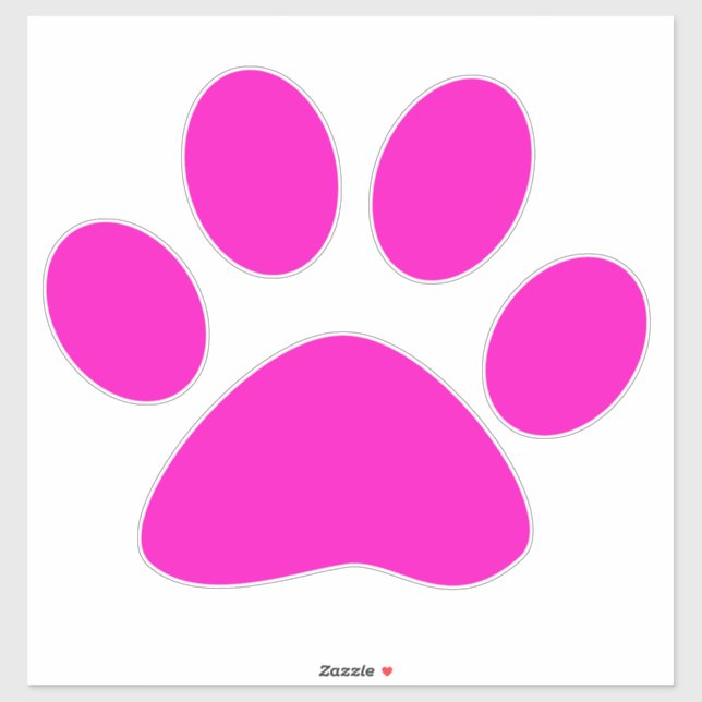 Paw Prints Pattern Hot Pink Custom Cute  Aufkleber (Blatt)