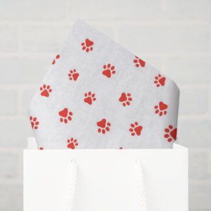 Paw Prints Pet Lover Geschenk Wrap Red Cat Dog Spa Seidenpapier