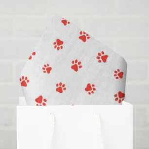 Paw Prints Pet Lovers Hunde Katzen Roter Spaß Seidenpapier