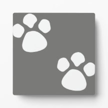 Paw Prints Plaque - Grau