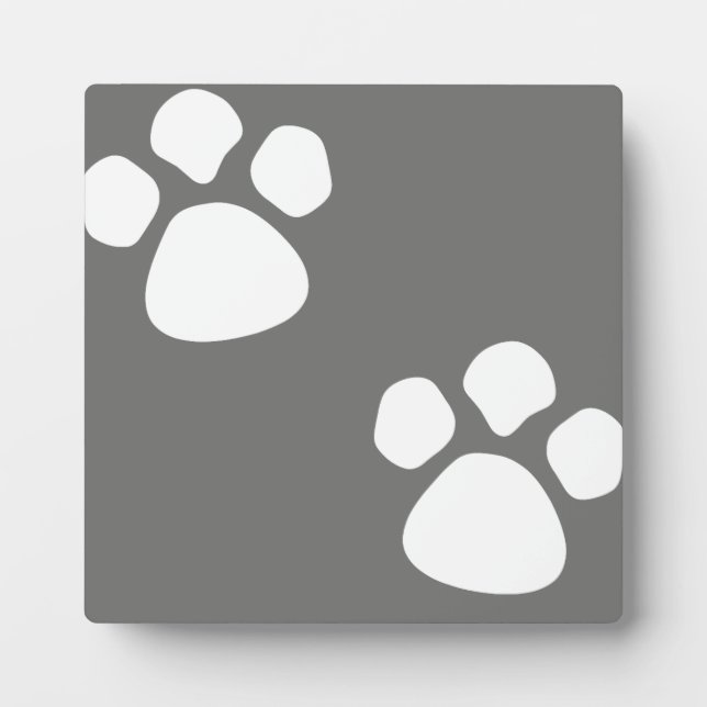 Paw Prints Plaque - Grau Fotoplatte (Vorderseite)