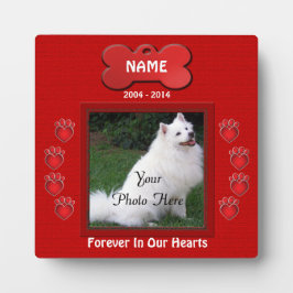 Paw Prints Red Custom Fotoplatte