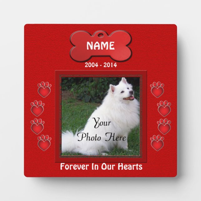 Paw Prints Red Custom Fotoplatte (Vorderseite)