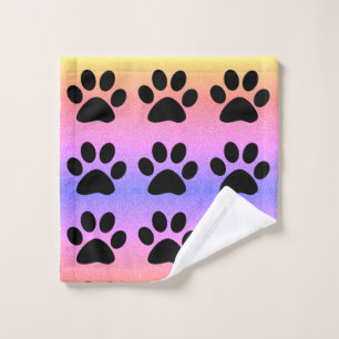 Paw Prints Rosa Glitzer Multicolor Rose Gold Ombre Waschlappen