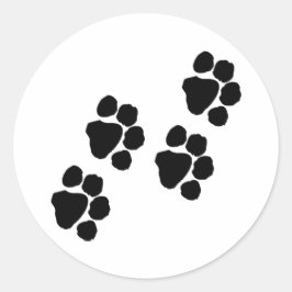 Paw Prints Runder Aufkleber