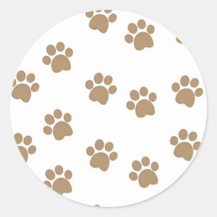 Paw Prints Runder Aufkleber