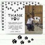 Paw Prints Schwarz-weiß Geburtstag Danke Foto Postkarte<br><div class="desc">Niedliche Paw Prints Schwarz und Weiß Geburtstag Danke Foto Postcard für Kinder. Niedliches Foto Geburtstag Dankeschön-Karte mit Pfotendrucken,  vielen Dank an eine Fotovorlage und einen Kindernamen. Legen Sie Ihr Foto in die Vorlage und personalisieren Sie mit Ihrem Namen. Ändern oder verlass die Dankeschön-Nachricht.</div>