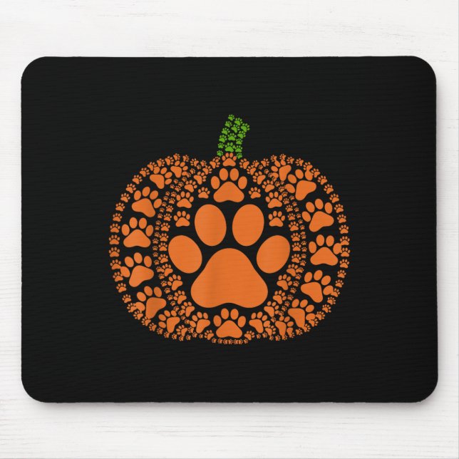 Paw Pumpkin Design Matching Halloween Erntedank Mousepad (Vorne)