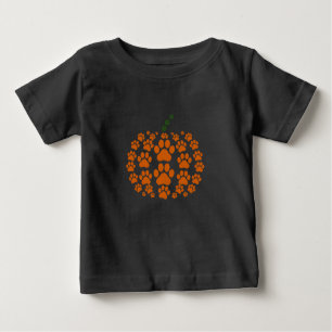 Paw Pumpkin Paw Print Dog Erntedank Baby T-shirt