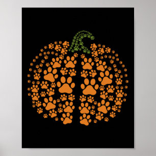 Paw Pumpkin Print Pumpkin Dog Frauen Halloween als Poster