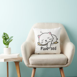 Paw-sed Cat Throw Pillow – Soft & Snuggly Nap Deco Kissen
