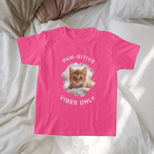 Paw-Sehnen nur Katzenmädchen Rosa Foto T-Shirt