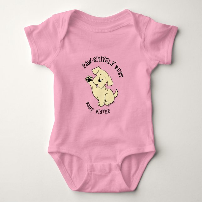 Paw-sibel Beste BabySchwester Matching Sibling Baby Strampler (Vorderseite)
