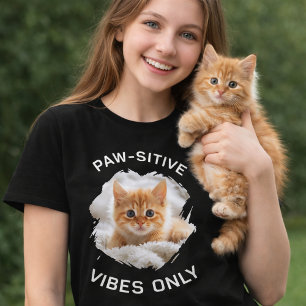 Paw-Sigma-Schwänze nur Katzenschwarz Foto T-Shirt