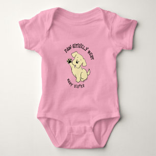 Paw-sitiv beste kleine Schwester passende Geschwis Baby Strampler