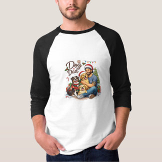 Paw-sitiv festliches T-Shirt für Hunde-Väter – Wei
