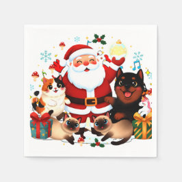 Paw-sitiv Fröhlich: Santas Fröhliche Menagerie Serviette