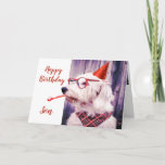 Paw-sitiv Grr-eat Birthday Son Fun Dog Karte<br><div class="desc">Paw-sitive Grr-eat Birthday Son Fun Dog Pun Spaß Karte.  Ideal für Menschen,  die Tiere,  Welpen,  Hunde und lustige Karten Lieben</div>