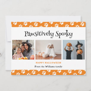 Paw-sitiv Gruselig Orange Haustier Foto Halloween Feiertagskarte