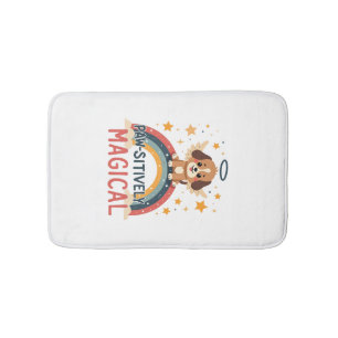 Paw-sitiv Magischer Welpe Vintage Regenbogen Engel Badematte