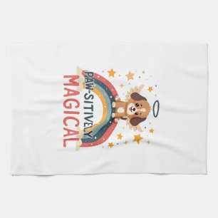 Paw-sitiv Magischer Welpe Vintage Regenbogen Engel Geschirrtuch