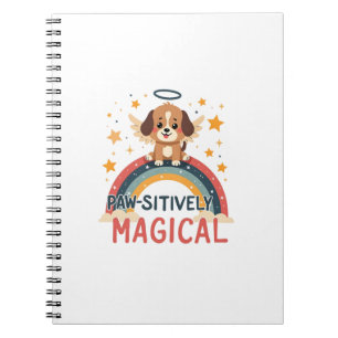 Paw-sitiv Magischer Welpe Vintage Regenbogen Engel Notizblock