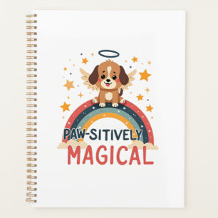 Paw-sitiv Magischer Welpe Vintage Regenbogen Engel Planer