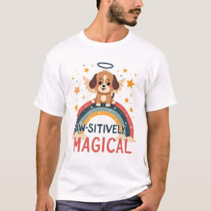 Paw-sitiv Magischer Welpe Vintage Regenbogen Engel T-Shirt