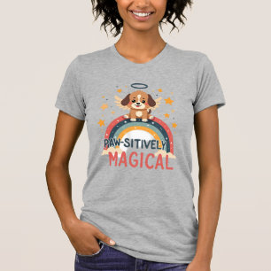 Paw-sitiv Magischer Welpe Vintage Regenbogen Engel T-Shirt