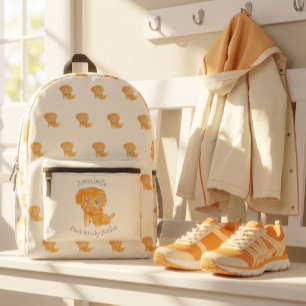 Paw-sitiv perfektes süßes Golden Retriever-Welpen- Bedruckter Rucksack